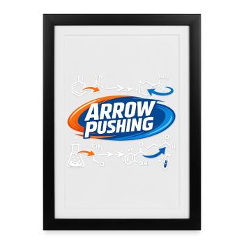 Chemistry Arrow-Push Design - Framed poster (27 × 37 cm) - black - Front