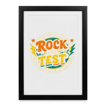 Rock The Test Motivation School | Gift Review Pro - Framed poster (27 × 37 cm) - black - Front
