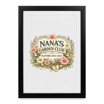 Grand-mère du Jardin de Nana Garden Club de Jardins - Affiche encadrée (27 × 37 cm) - noir - Devant