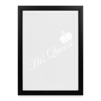 His_Queen_Couple_Krone_Design - Framed poster (27 × 37 cm) - black - Front