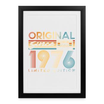 50 ans 50 ans 1976 Vintage Né - Affiche encadrée (27 × 37 cm) - noir - Devant