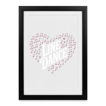 Motif de cœur en ligne - Affiche encadrée (27 × 37 cm) - noir - Devant