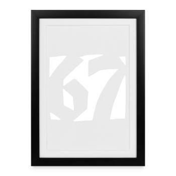 67 Minimal Streetwear Design de tendance - Affiche encadrée (27 × 37 cm) - noir - Devant