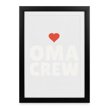 Grandma Crew Grandmother Heart Gift Mother's Day Team - Framed poster (27 × 37 cm) - black - Front