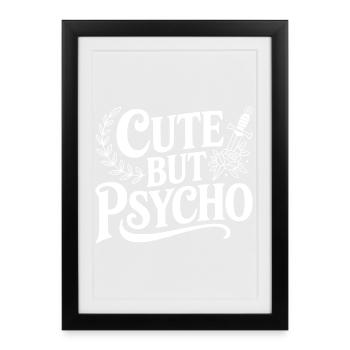 Mignon mais psychopathe - Affiche encadrée (27 × 37 cm) - noir - Devant