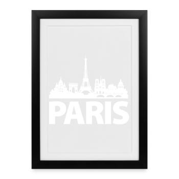 PARIS Skyline white - Framed poster (27 × 37 cm) - black - Front