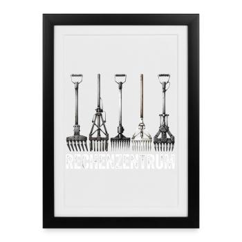 Rechenzentrum Gärtner Garten Gartenarbeit - Gerahmtes Poster (27 × 37 cm) - Schwarz - Vorne