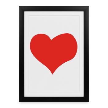 Heart I: One Color Tee Design - Framed poster (27 × 37 cm) - black - Front