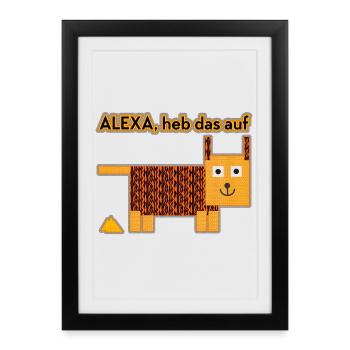 Alexa, prends ça! - Affiche encadrée (27 × 37 cm) - noir - Devant