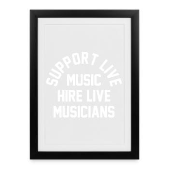 Soutenez les musiciens de musique live T-Shirt - Affiche encadrée (27 × 37 cm) - noir - Devant
