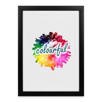 Explosion des couleurs des fleurs arc-en-ciel - Affiche encadrée (27 × 37 cm) - noir - Devant
