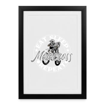 Motocross - Affiche encadrée (27 × 37 cm) - noir - Devant