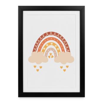 Boho Rainbow Natural Tones Baby Baby Shower Gift - Framed poster (27 × 37 cm) - black - Front