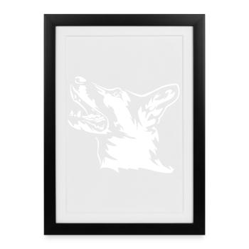 German Shepherd Head "Black Edition" - Framed poster (27 × 37 cm) - black - Front