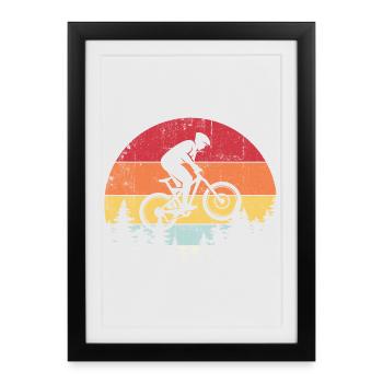 Sunset Ridge MTB Jump - Affiche encadrée (27 × 37 cm) - noir - Devant