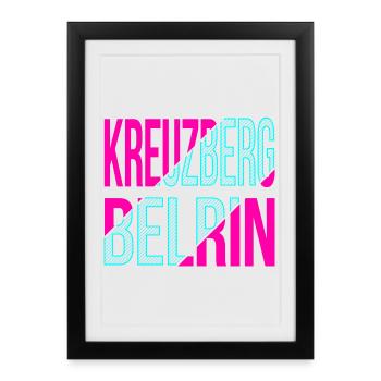 Design du Kreuzberg Berlin - Affiche encadrée (27 × 37 cm) - noir - Devant