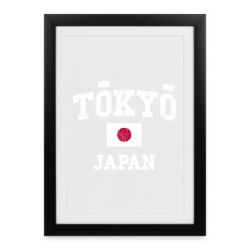 Logo rétro Tokyo Japon - Affiche encadrée (27 × 37 cm) - noir - Devant