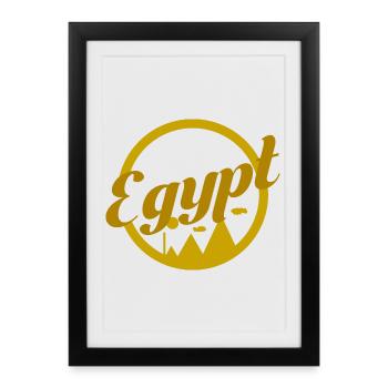Egypte Egypte Pyramides Le Caire Idée cadeau d’été - Affiche encadrée (27 × 37 cm) - noir - Devant