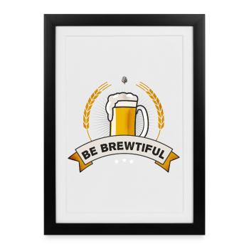 bier maas krug prost brauen craftbeer saufen mann - Affiche encadrée (27 × 37 cm) - noir - Devant