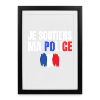 police, policier, gendarme - Affiche encadrée (27 × 37 cm) - noir - Devant