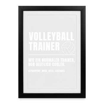 Volleyball Trainer Definition - Gerahmtes Poster (27 × 37 cm) - Schwarz - Vorne