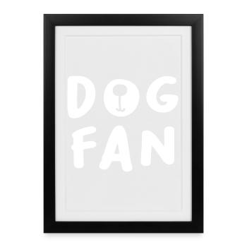 Chien Fan Chiens Animal Amour Propriétaire de chien Museau - Affiche encadrée (27 × 37 cm) - noir - Devant