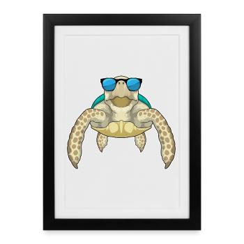Lunettes de soleil Turtle - Affiche encadrée (27 × 37 cm) - noir - Devant