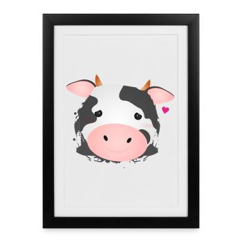 cute cow for animal lovers and farm fans - Framed poster (27 × 37 cm) - black - Front