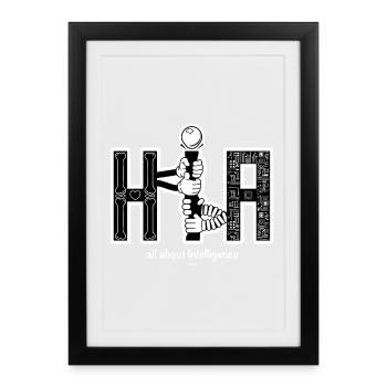 Human vs Artificial Intelligence - Framed poster (27 × 37 cm) - black - Front