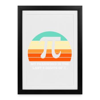 pi, maths, mathématiques - Affiche encadrée (27 × 37 cm) - noir - Devant
