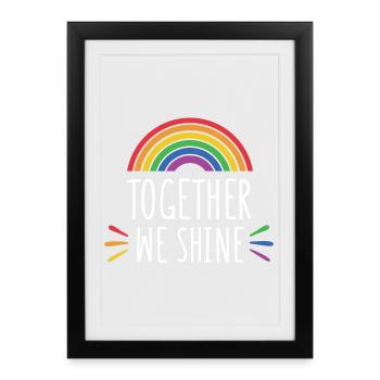 Pride Month - Together We Shine - Framed poster (27 × 37 cm) - black - Front