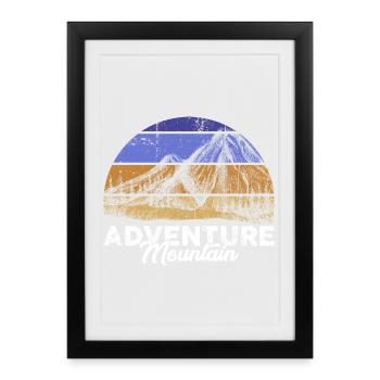 Adventure Mountain Sunset - Framed poster (27 × 37 cm) - black - Front