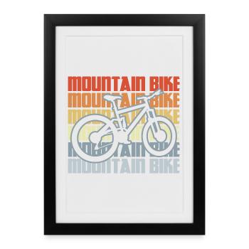 VTT vintage - Affiche encadrée (27 × 37 cm) - noir - Devant