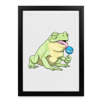 Frog Lollipop - Framed poster (27 × 37 cm) - black - Front