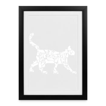 Cat Drawing - Framed poster (27 × 37 cm) - black - Front
