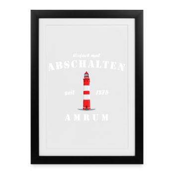 Phare d’Amrum, respirez profondément - Affiche encadrée (27 × 37 cm) - noir - Devant