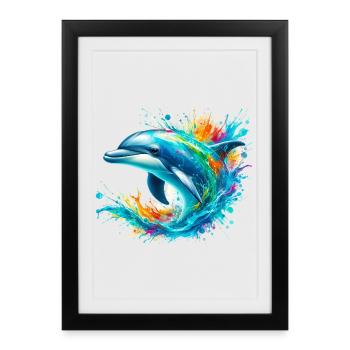 Dolphin - Framed poster (27 × 37 cm) - black - Front