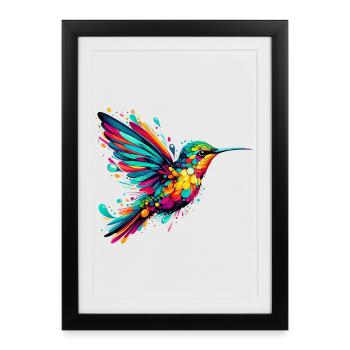 Colibri - Affiche encadrée (27 × 37 cm) - noir - Devant
