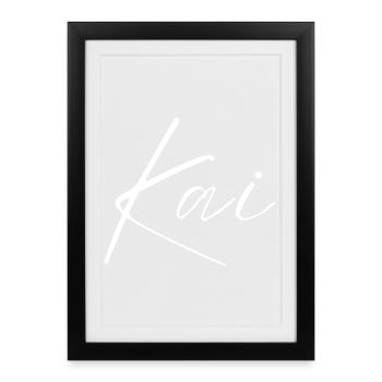 Kai Name T-Shirt Gift for Men - Framed poster (27 × 37 cm) - black - Front