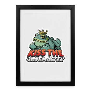 T-shirt de RPG Kiss the Gamemaster Frog - Affiche encadrée (27 × 37 cm) - noir - Devant