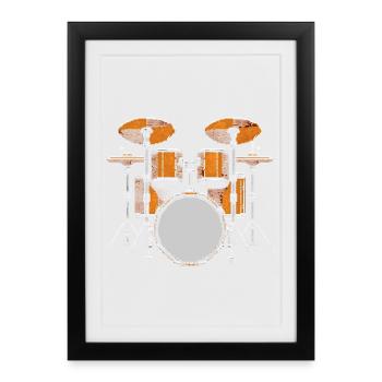 Batteur - Affiche encadrée (27 × 37 cm) - noir - Devant