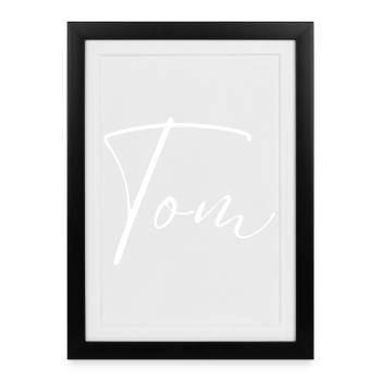 Tom Name T-Shirt Gift for Men - Framed poster (27 × 37 cm) - black - Front