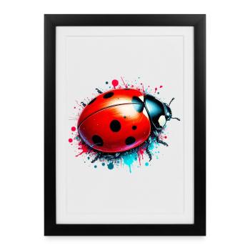 Coccinelle - Affiche encadrée (27 × 37 cm) - noir - Devant