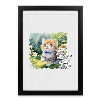 Ce que vous avez peut en avoir beaucoup - Chat - Affiche encadrée (27 × 37 cm) - noir - Devant