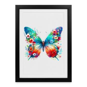 Papillon - Affiche encadrée (27 × 37 cm) - noir - Devant