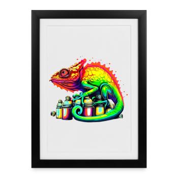 Chameleon - Framed poster (27 × 37 cm) - black - Front