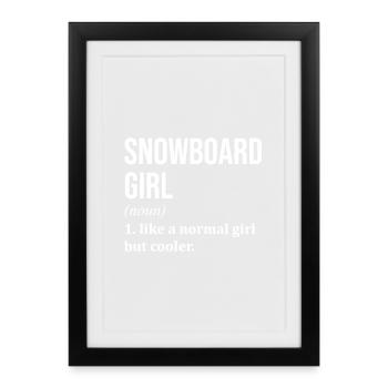 Snowboard Snowboard Snowboard - Framed poster (27 × 37 cm) - black - Front