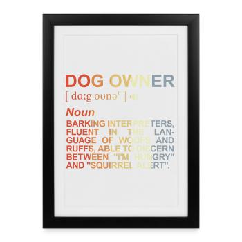 Signification du propriétaire de chien - Affiche encadrée (27 × 37 cm) - noir - Devant