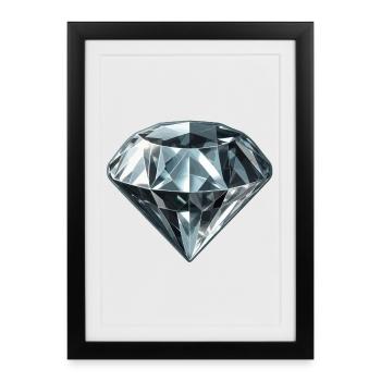 Pierre précieuse de diamant - Affiche encadrée (27 × 37 cm) - noir - Devant