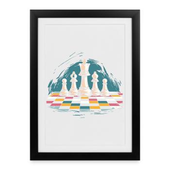 Graphismes d’échecs - Affiche encadrée (27 × 37 cm) - noir - Devant